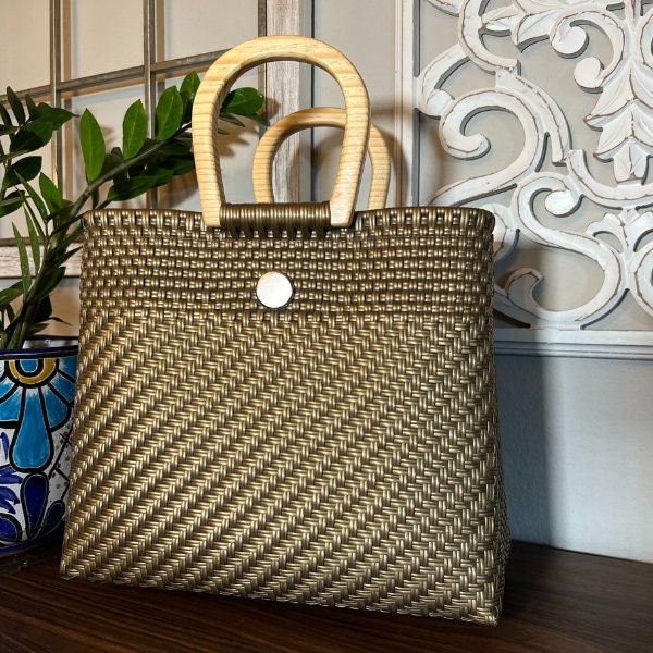 Maria Woven Leather Basket Bag