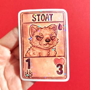 Cartão de inscrição Stoat Adesivo de vinil holográfico brilhante