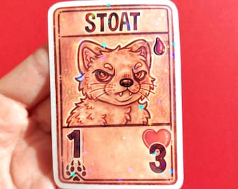 Inscryption Stoat Card Sparkly Holographic Vinyl Sticker
