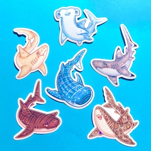 Shark Sparkly Holographic Vinyl Stickers