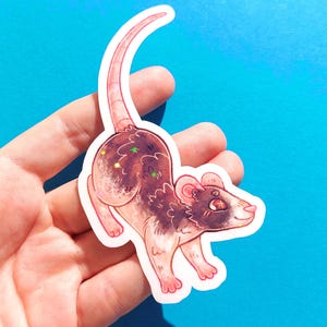 Rat Sparkly Holographic Vinyl Sticker