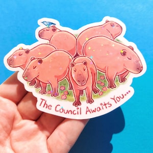 Capybara Rat funkelnde holografische Vinyl-Aufkleber