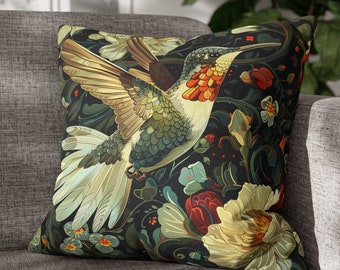 William Morris Hummingbird Pillow, William Morris Cushion Cover, Art Nouveau Pillow Case, Housewarming Gift, Ancient Decorative Pillowcase