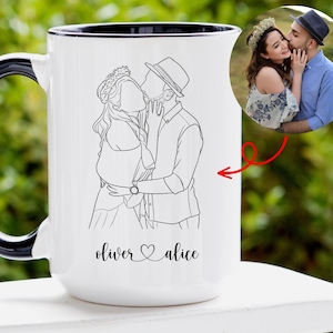 Personalized Portraits from Photo Mug - 2 Different Photos on Front and Back Side