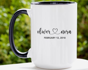 Custom Wedding Mug, Custom Engagement Mug, Custom Couple Mug, Wedding Gift, Personalized Mug, Engagement Gift, Anniversary & Valentines Gift