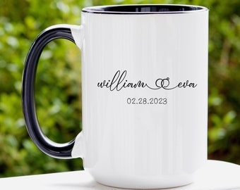 Custom Engagement Mug, Custom Wedding Mug, Custom Couple Mug, Wedding Gift, Personalized Mug, Engagement Gift, Anniversary & Valentines Gift