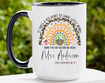 Teacher Appreciation Mug, Custom Teacher Gifts, Teacher Appreciation Gifts, Rainbow Teacher Mug, Teacher Thank You Gifts, Gifts for Teachers