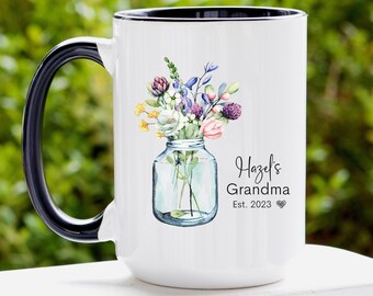 Custom Grandma Name Mug, Promoted to Grandma, Custom New Grandmother Gift, New Nana, Pregnancy Announcement, New Grandma Gift, Mimi, Nanna
