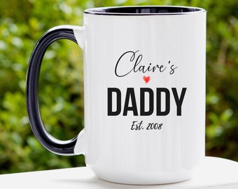 Daddy Mug, Personalized Daddy Mug, Custom New Dad Mug, Fathers Day Mug, New Dad Gift, Custom Mug for Parent, Mommy and Daddy Est. Coffee Mug