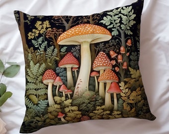 William Morris Pillow, William Morris Forest Mushroom Cushion Cover, Art Nouveau Pillow Case, Vintage Cover, Ancient Decorative Pillowcase