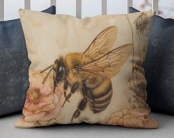 Bee William Morris Pillow, William Morris Cushion Cover, Art Nouveau Pillow Case, Vintage Cover, Ancient Decorative Pillowcase, Bee Pillow
