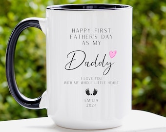 Happy 1st Father's Day Mug, Our First Fathers Day New Dad Gift, New Dad Father's Day Gifts, Personalized Fathers Day Gift from Daughter Wife