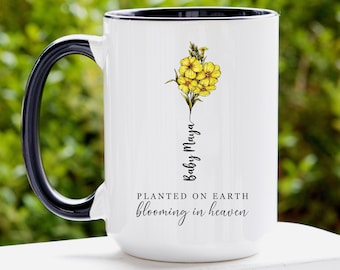 Personalized Baby Memorial Mug, Sympathy Gift, Miscarriage Gift, Infant Loss, Stillbirth Mug, Custom Baby Miscarriage Gift, Birth Flower Mug