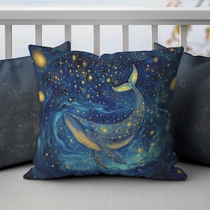 Gustav Klimt Whale Throw Pillow Cover, Gustav Klimt Cushion Cover, Housewarming Gift, Vintage Square Cushion, Gift for Her, Art Decor Pillow