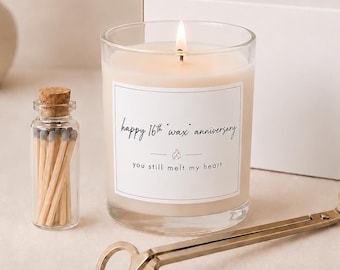 Candle Gift Set 16th Anniversary, Wax Anniversary Gift for Husband or Wife, Romantic 16 Year Wedding Gift