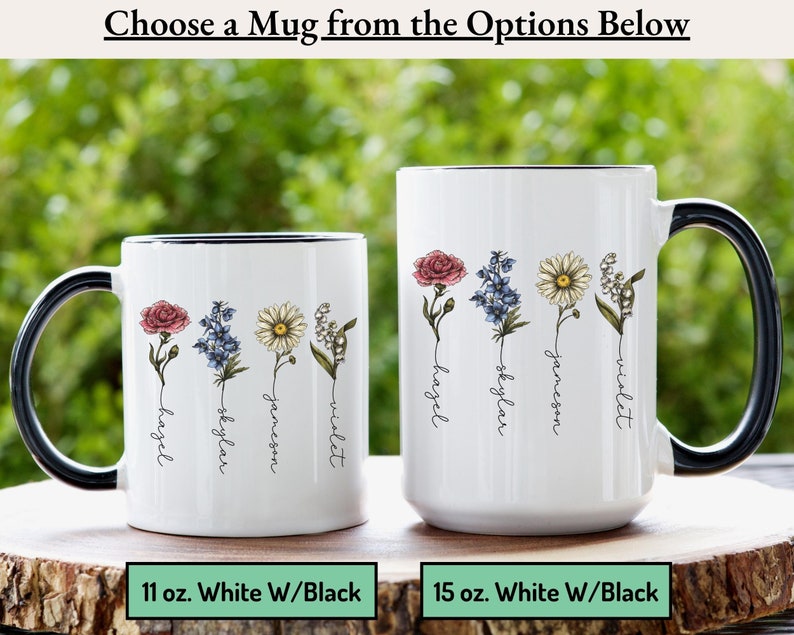 Custom Birth Month Birth Flower Mug Plant Mom Mug - Etsy
