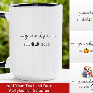 Promoted to Grandpa Mug Est 2023, Pregnancy Announcement Mug, New Grandpa Gift, New Baby Announcement, Custom Grandpa Mug, Grandma Est 2023