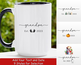 Promoted to Grandpa Mug Est 2023, Pregnancy Announcement Mug, New Grandpa Gift, New Baby Announcement, Custom Grandpa Mug, Grandma Est 2023