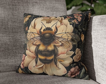 William Morris Bee Pillow, William Morris Bumblebee Cushion Cover, Art Nouveau Pillow Case, Vintage Cover, Ancient Decorative Pillowcase