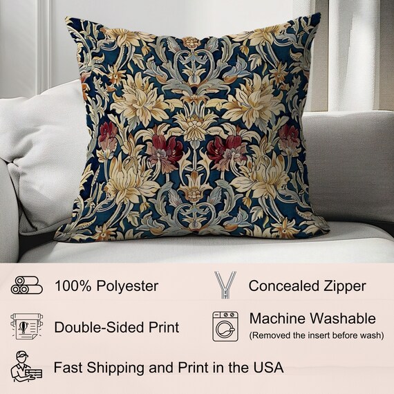 William Morris Floral Pattern Pillow, William Morris Cushion Cover