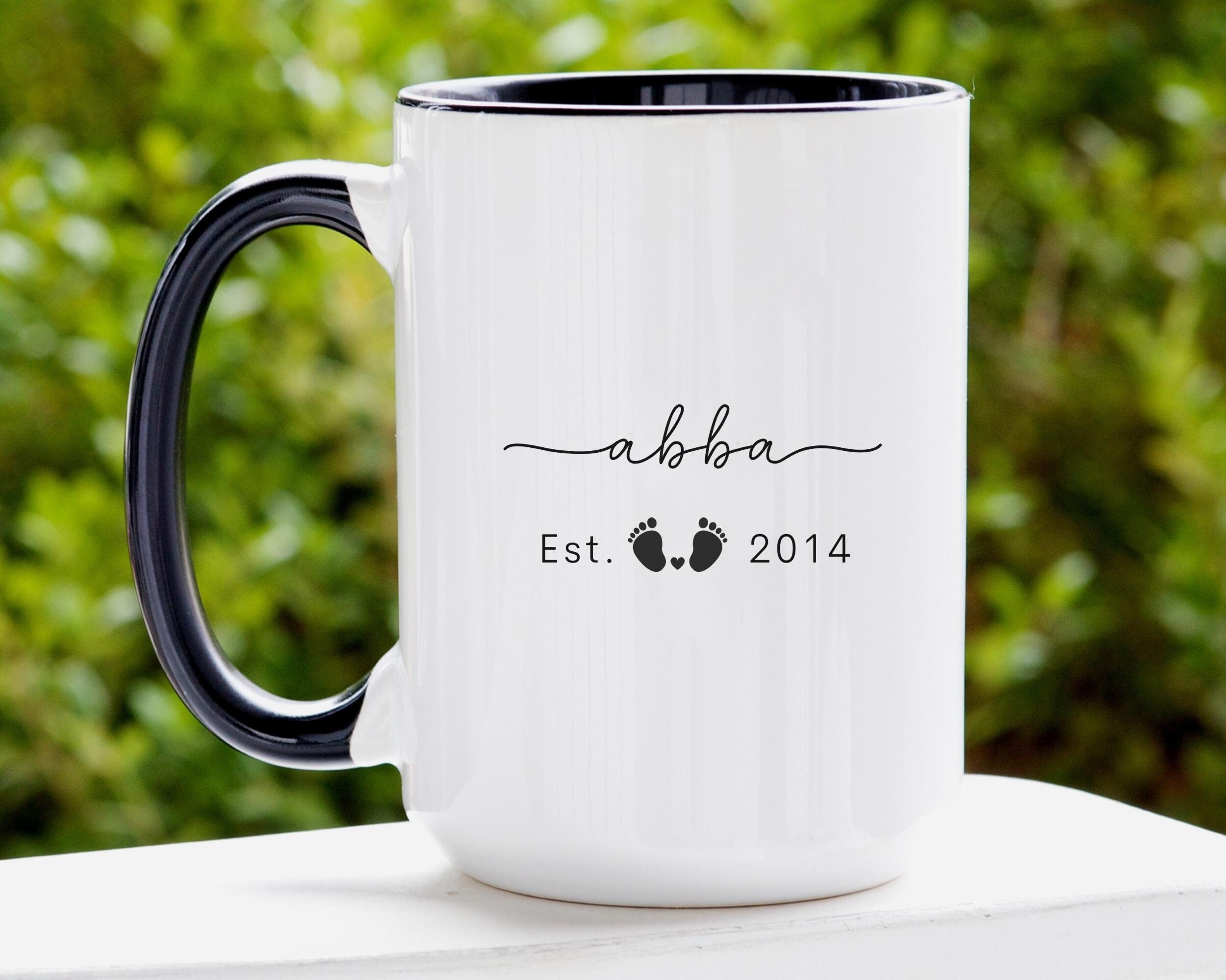 Promoted to Abba Gifts, Birthday Gifts for Abba, Personalize Mug Daddy,  Personalized Mug for Daddy, Pregnancy Reveal, Promoted to Dad Gifts - Etsy