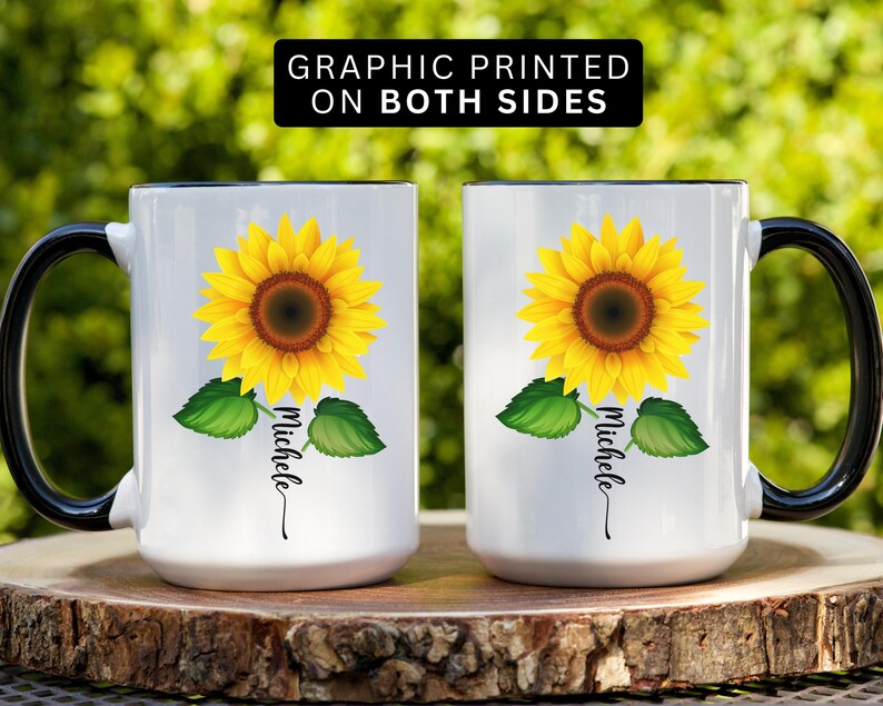 Sunflower Mug, Personalized Sunflower Gifts, Sunflower Coffee Mug, Sunflower Coffee Cup, Sunflower Gifts for Her, Sunflower Gifts for Women image 6