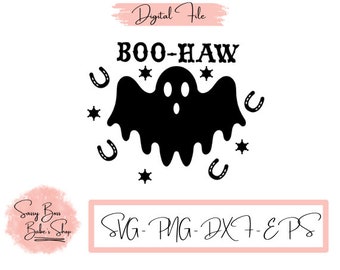 Boo-Haw Ghost Halloween SVG - Boohaw Halloween Cut File - Western Boo-Haw SVG - Camisa juvenil Boo-Haw SVG