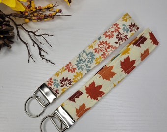 Höstnyckelringsarmband, Höstaccessoarer, Höstnyckelring i tyg, Lövnyckelring, Lövnyckelring, Höstfärger