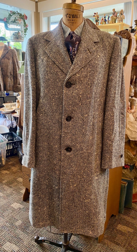 1930s 1940s Flecked Overcoat / Tweed Donegal Herr… - image 3