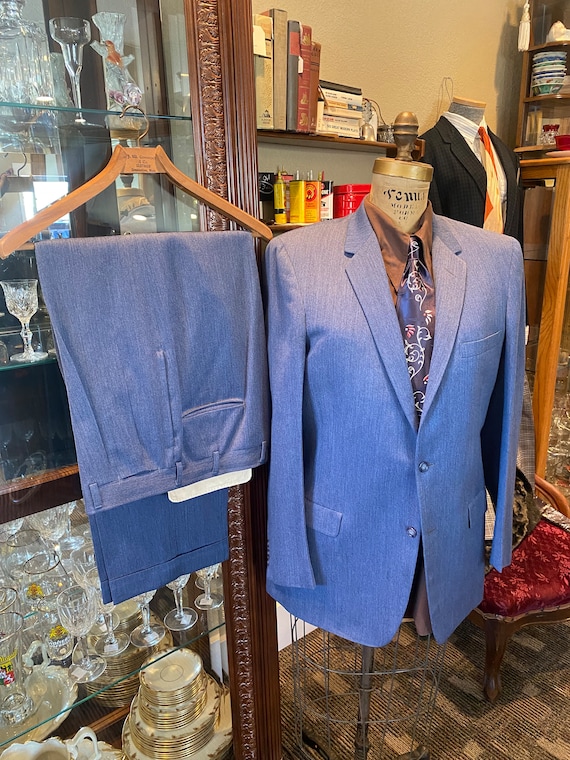 1950s ATOMIC ERA 2pc Wool Suit / drop loop pants … - image 3