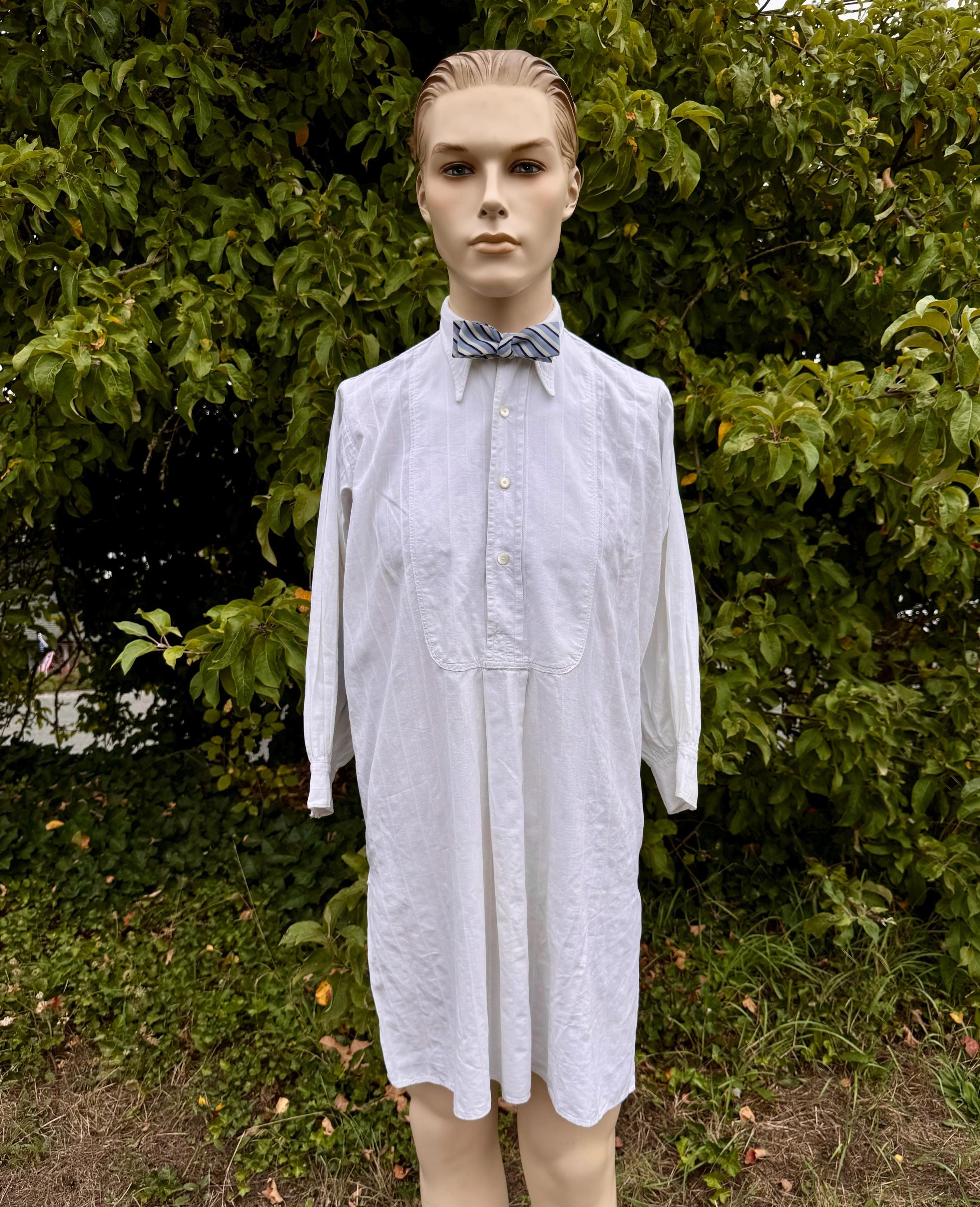 1920s 1930s Work Shirt / Dense Thick Cotton & Shell Buttons