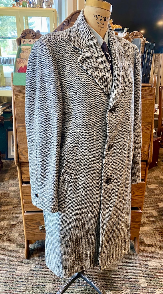 1930s 1940s Flecked Overcoat / Tweed Donegal Herr… - image 2
