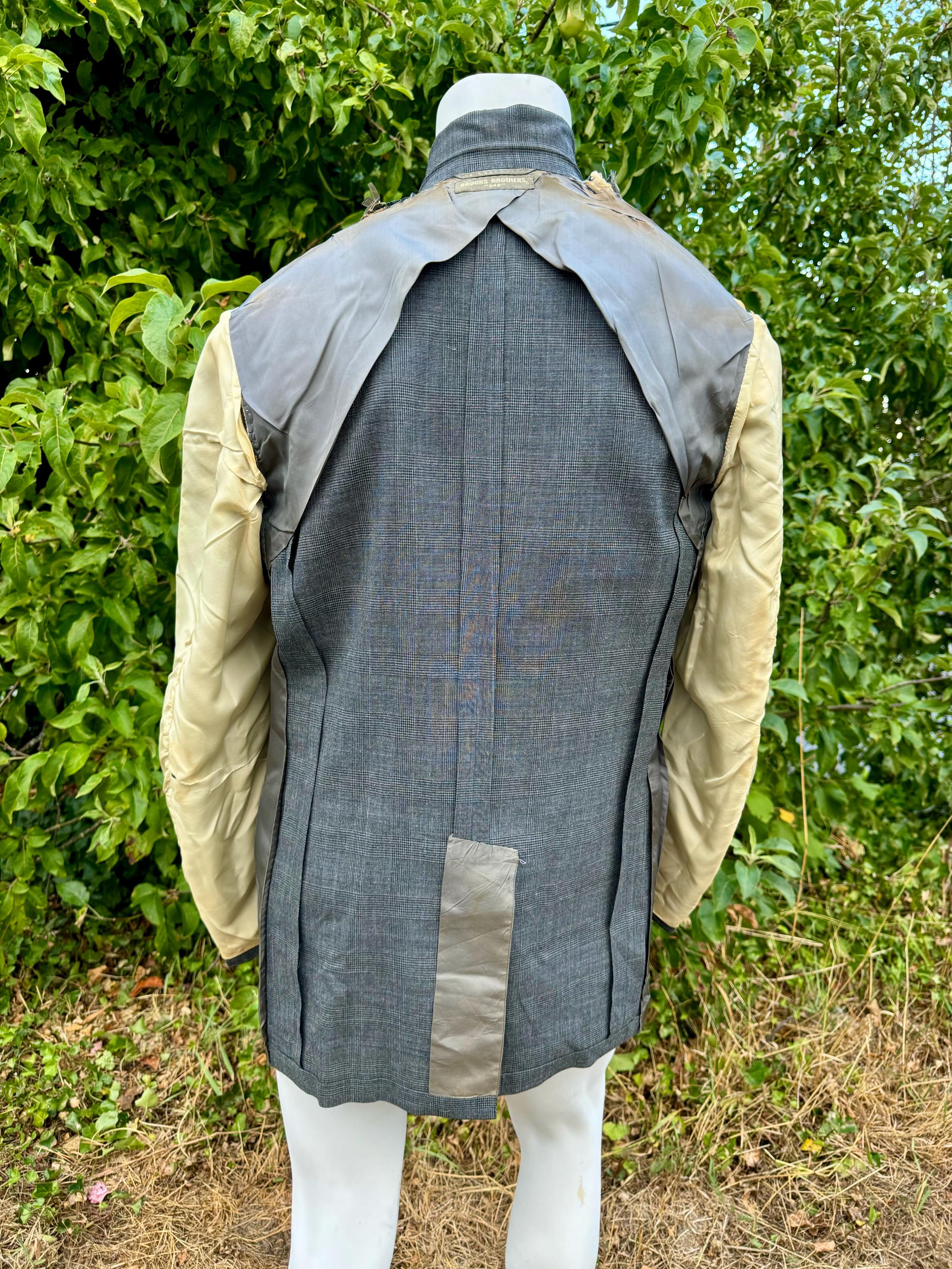 1950s Gray Glenn Check Suit Jacket / Brooks Brothers