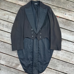 1900s Early Tailcoat & Vest / True Edwardian Suit - Tuxedo / Size 36
