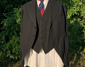 Vintage French Waistcoat Gents 1920s Workwear Antique Worker