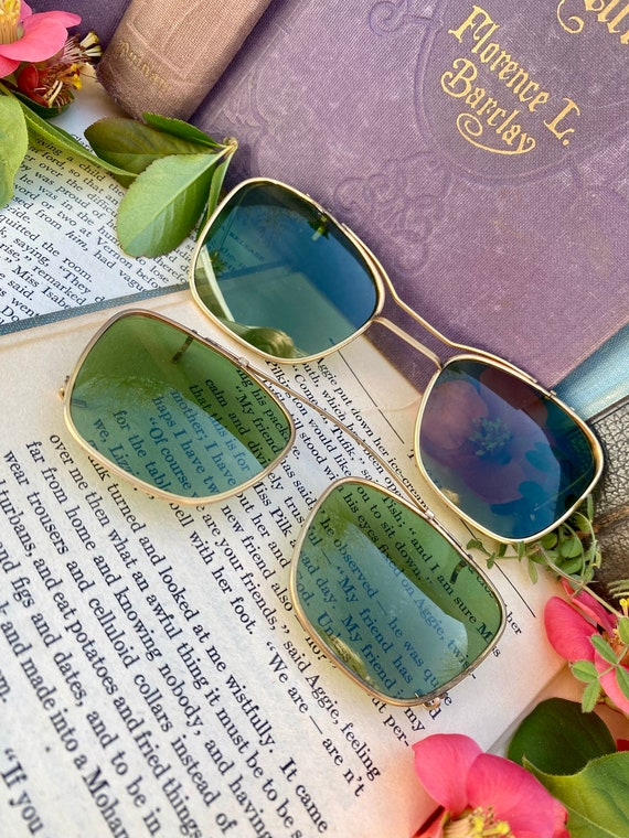 1950s 1960s Clip Sunglasses / Mid-Century /