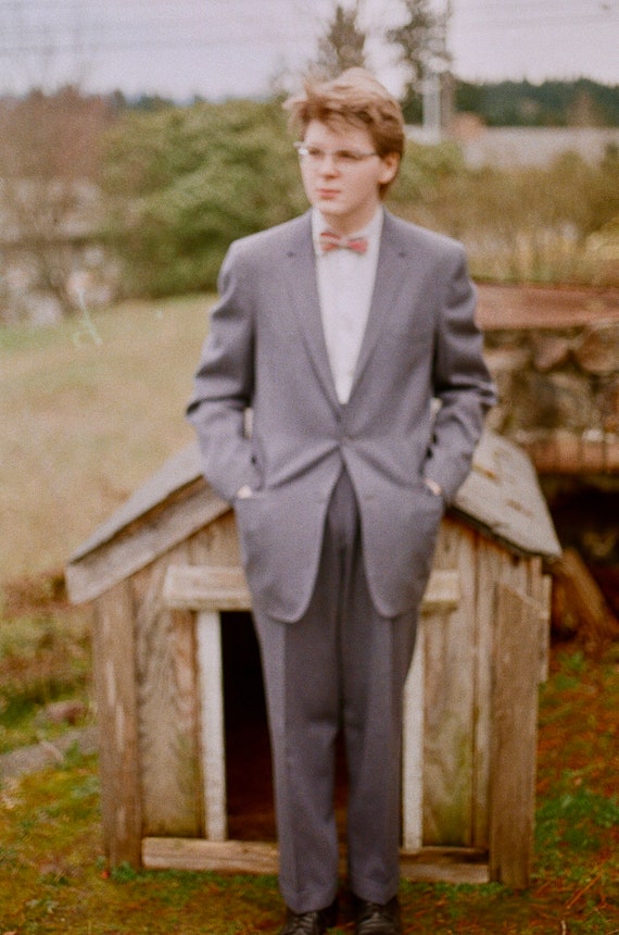 1950s ATOMIC ERA 2pc Wool Suit / drop loop pants … - image 1