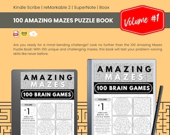 Kindle Scribe Maze Puzzle Games pour Kindle Scribe, Maze Game suit reMarkable 2. Jeux et puzzles reMarkable pour tablettes avec hyperliens PDF