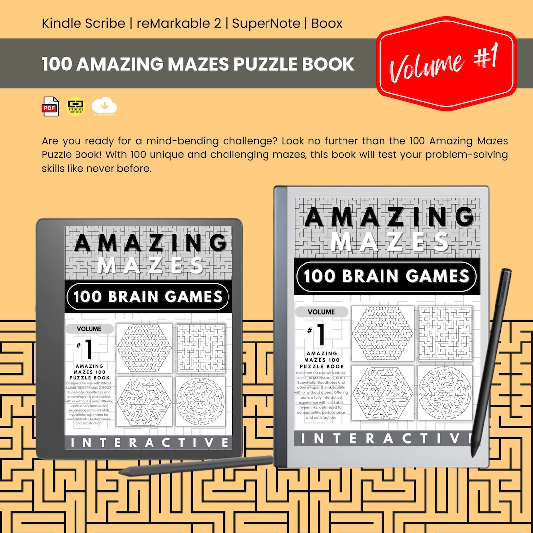 Kindle Scribe Maze Puzzle Games for Kindle Scribe, Maze Game Suit