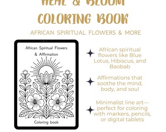 Farbe selbst ruhiges Malbuch | Heilen und Blühen | Ein spirituelles Blumen Malbuch mit Affirmationen für Körper, Geist und Seele