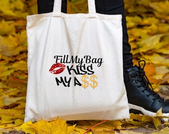 Beige Grafik-Einkaufstasche: Freche Polyester Alltagstasche