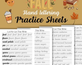 Herbst Hand Lettering Übungsblätter: Saisonale Ausgabe (Digitaler Download)