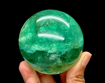 Green Fluorite Crystal Sphere