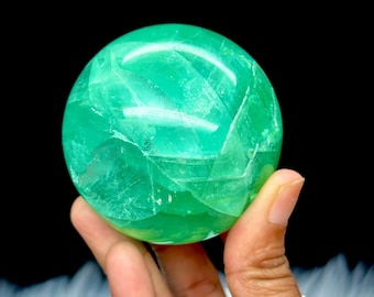 Green Fluorite Crystal Sphere