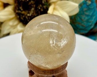 Natural Citrine Sphere with rainbow from brazil