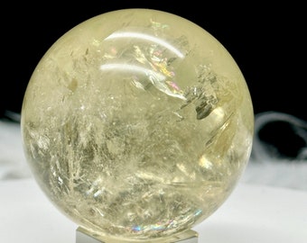 High Grade Natural Citrine Sphere with Rainbows