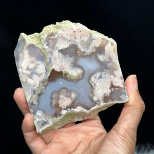 Blue Flower Agate Crystal slab