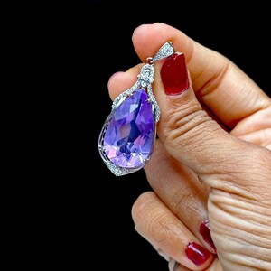 Gemstone Grade Lavender Amethyst Sterling Silver Pendant - Handcrafted Healing Crystal Jewelry