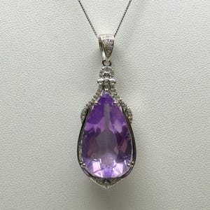 Gemstone Grade Lavender Amethyst Sterling Silver Pendant - Handcrafted Healing Crystal Jewelry