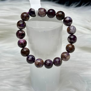 High-Quality Sugilite Bead Bracelet – 10mm Natural Gemstone, Energy Healing Crystal
